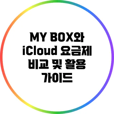 MY BOX와 iCloud 요금제 비교 및 활용 가이드