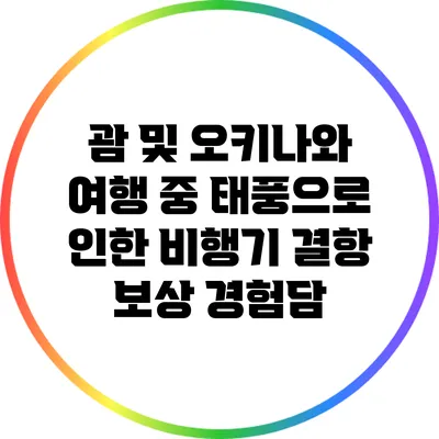괌 및 오키나와 여행 중 태풍으로 인한 비행기 결항 보상 경험담