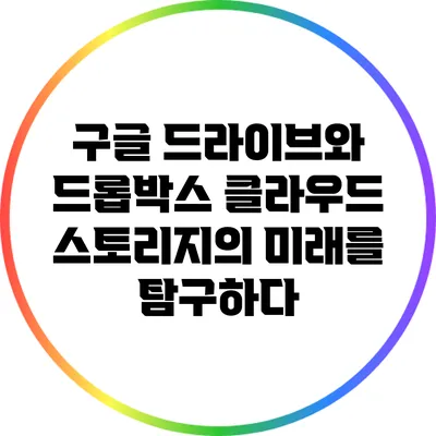 구글 드라이브와 드롭박스: 클라우드 스토리지의 미래를 탐구하다