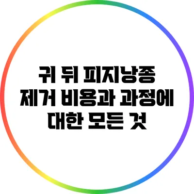귀 뒤 피지낭종 제거 비용과 과정에 대한 모든 것