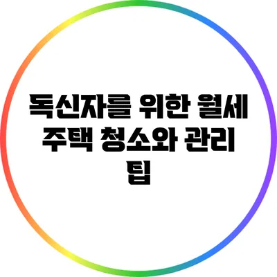 독신자를 위한 월세 주택 청소와 관리 팁