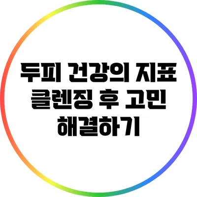 두피 건강의 지표: 클렌징 후 고민 해결하기