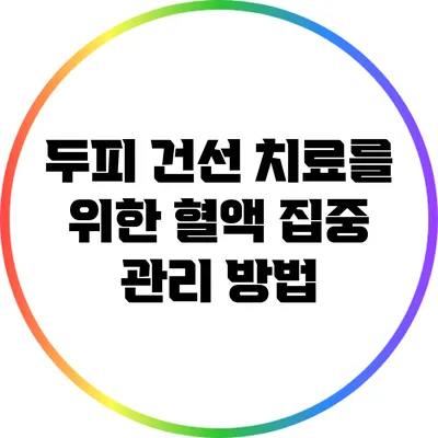 두피 건선 치료를 위한 혈액 집중 관리 방법
