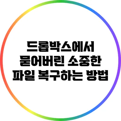 드롭박스에서 묻어버린 소중한 파일 복구하는 방법
