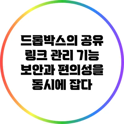 드롭박스의 공유 링크 관리 기능: 보안과 편의성을 동시에 잡다