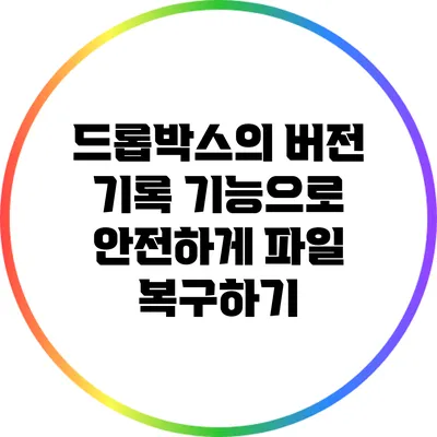 드롭박스의 버전 기록 기능으로 안전하게 파일 복구하기