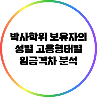 박사학위 보유자의 성별 고용형태별 임금격차 분석
