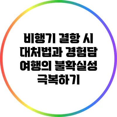 비행기 결항 시 대처법과 경험담: 여행의 불확실성 극복하기