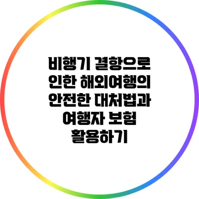 비행기 결항으로 인한 해외여행의 안전한 대처법과 여행자 보험 활용하기