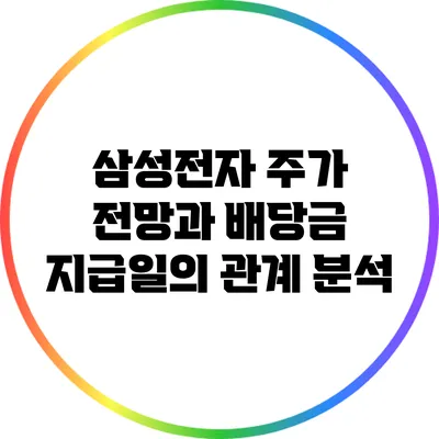삼성전자 주가 전망과 배당금 지급일의 관계 분석