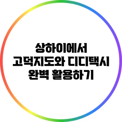 상하이에서 고덕지도와 디디택시 완벽 활용하기