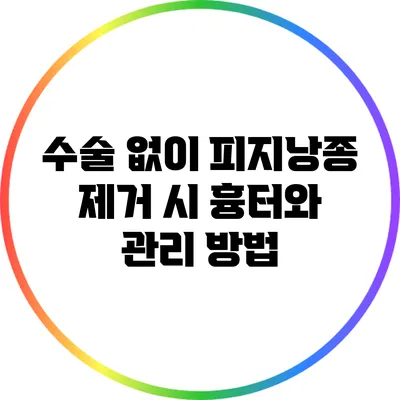 수술 없이 피지낭종 제거 시 흉터와 관리 방법