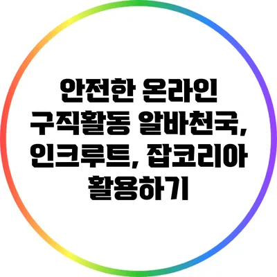 안전한 온라인 구직활동: 알바천국, 인크루트, 잡코리아 활용하기