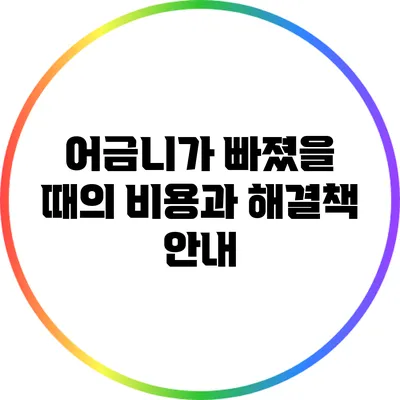 어금니가 빠졌을 때의 비용과 해결책 안내