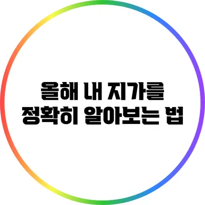 올해 내 지가를 정확히 알아보는 법