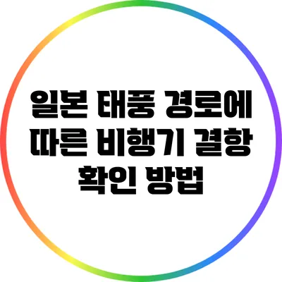 일본 태풍 경로에 따른 비행기 결항 확인 방법