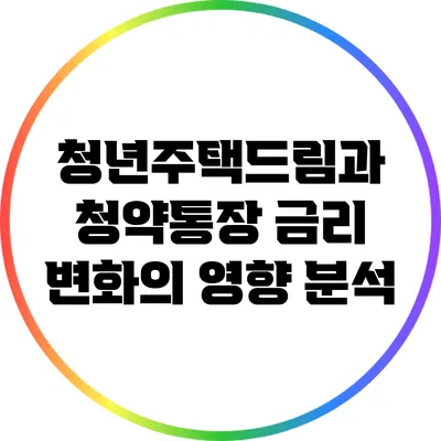 청년주택드림과 청약통장 금리 변화의 영향 분석