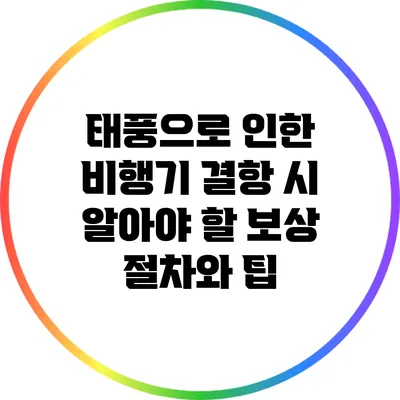 태풍으로 인한 비행기 결항 시 알아야 할 보상 절차와 팁