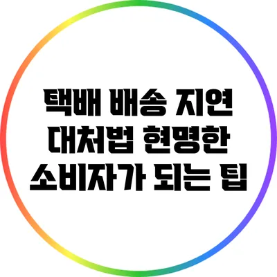 택배 배송 지연 대처법: 현명한 소비자가 되는 팁