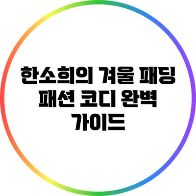한소희의 겨울 패딩 패션 코디 완벽 가이드