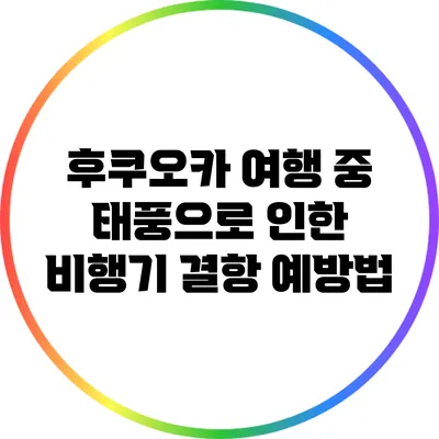 후쿠오카 여행 중 태풍으로 인한 비행기 결항 예방법