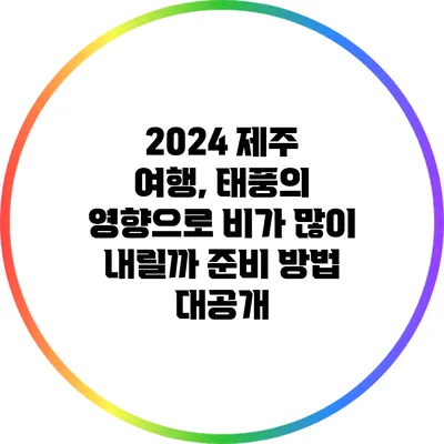 2024 제주 여행, 태풍의 영향으로 비가 많이 내릴까? 준비 방법 대공개