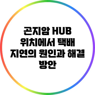 곤지암 HUB 위치에서 택배 지연의 원인과 해결 방안