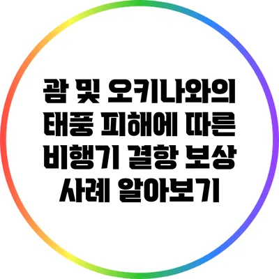 괌 및 오키나와의 태풍 피해에 따른 비행기 결항 보상 사례 알아보기