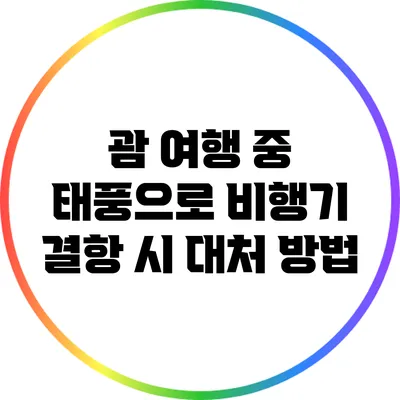 괌 여행 중 태풍으로 비행기 결항 시 대처 방법