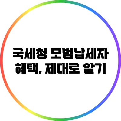 국세청 모범납세자 혜택, 제대로 알기