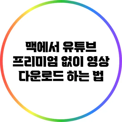 맥에서 유튜브 프리미엄 없이 영상 다운로드 하는 법