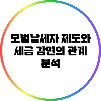 모범납세자 제도와 세금 감면의 관계 분석
