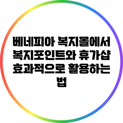 베네피아 복지몰에서 복지포인트와 휴가샵 효과적으로 활용하는 법