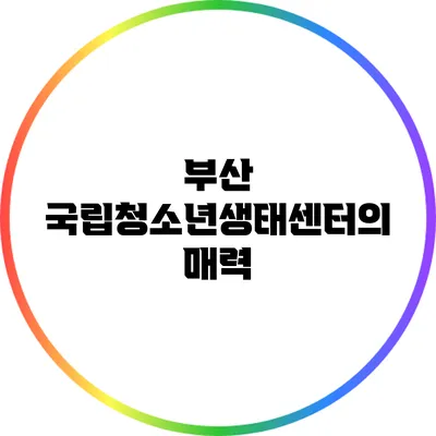 부산 국립청소년생태센터의 매력