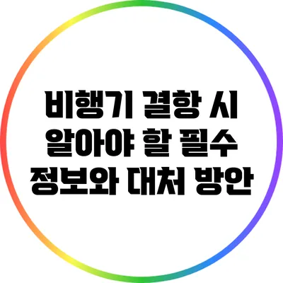 비행기 결항 시 알아야 할 필수 정보와 대처 방안