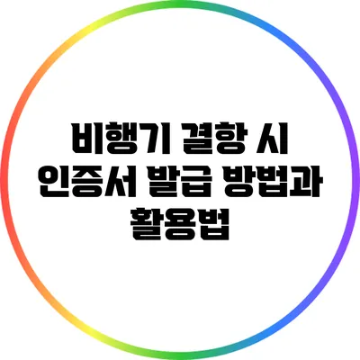 비행기 결항 시 인증서 발급 방법과 활용법