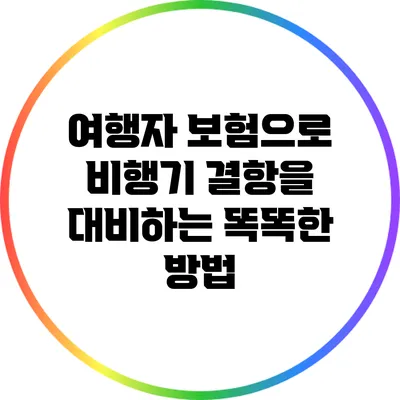 여행자 보험으로 비행기 결항을 대비하는 똑똑한 방법