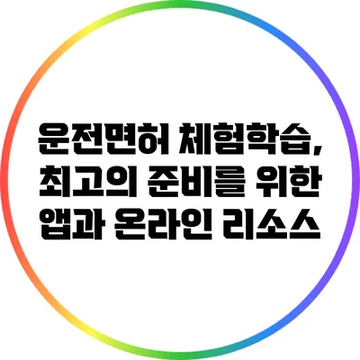 운전면허 체험학습, 최고의 준비를 위한 앱과 온라인 리소스