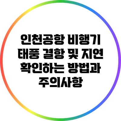 인천공항 비행기 태풍 결항 및 지연 확인하는 방법과 주의사항