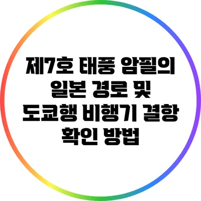 제7호 태풍 암필의 일본 경로 및 도쿄행 비행기 결항 확인 방법