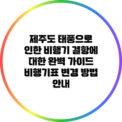 제주도 태풍으로 인한 비행기 결항에 대한 완벽 가이드: 비행기표 변경 방법 안내