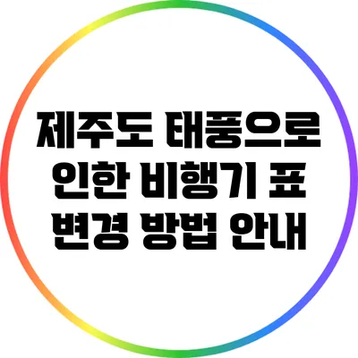 제주도 태풍으로 인한 비행기 표 변경 방법 안내