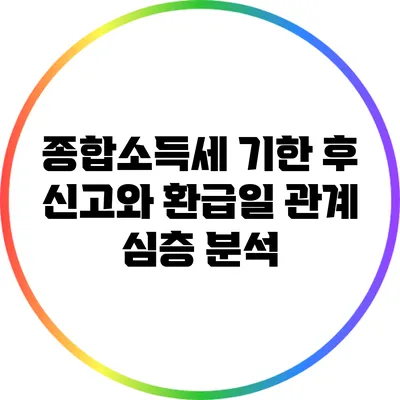 종합소득세 기한 후 신고와 환급일 관계 심층 분석