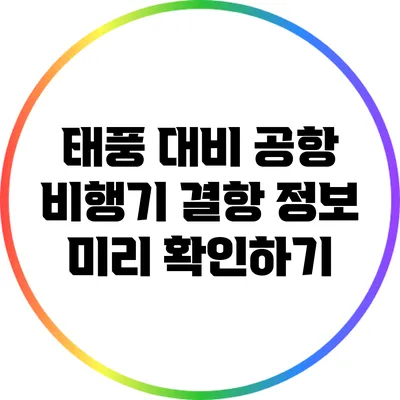 태풍 대비: 공항 비행기 결항 정보 미리 확인하기