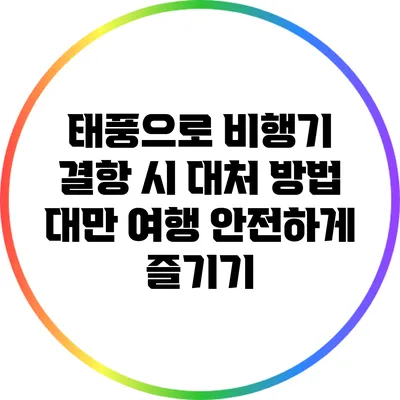 태풍으로 비행기 결항 시 대처 방법: 대만 여행 안전하게 즐기기