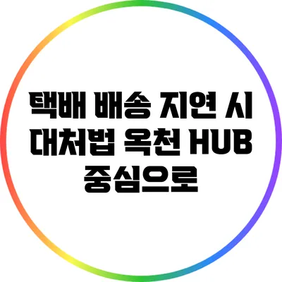 택배 배송 지연 시 대처법: 옥천 HUB 중심으로