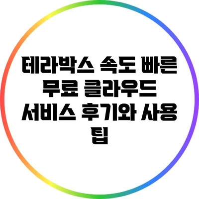 테라박스: 속도 빠른 무료 클라우드 서비스 후기와 사용 팁