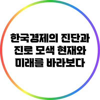 한국경제의 진단과 진로 모색: 현재와 미래를 바라보다