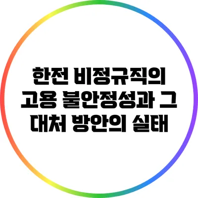 한전 비정규직의 고용 불안정성과 그 대처 방안의 실태