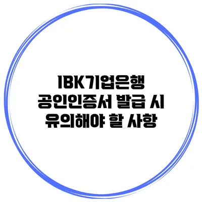 IBK기업은행 공인인증서 발급 시 유의해야 할 사항